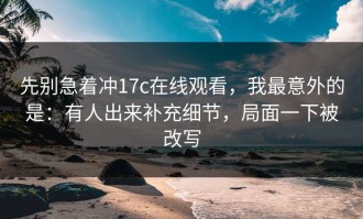 先别急着冲17c在线观看，我最意外的是：有人出来补充细节，局面一下被改写