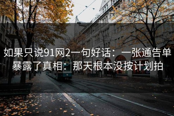 如果只说91网2一句好话：一张通告单暴露了真相：那天根本没按计划拍