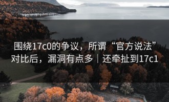 围绕17c0的争议，所谓“官方说法”对比后，漏洞有点多｜还牵扯到17c1